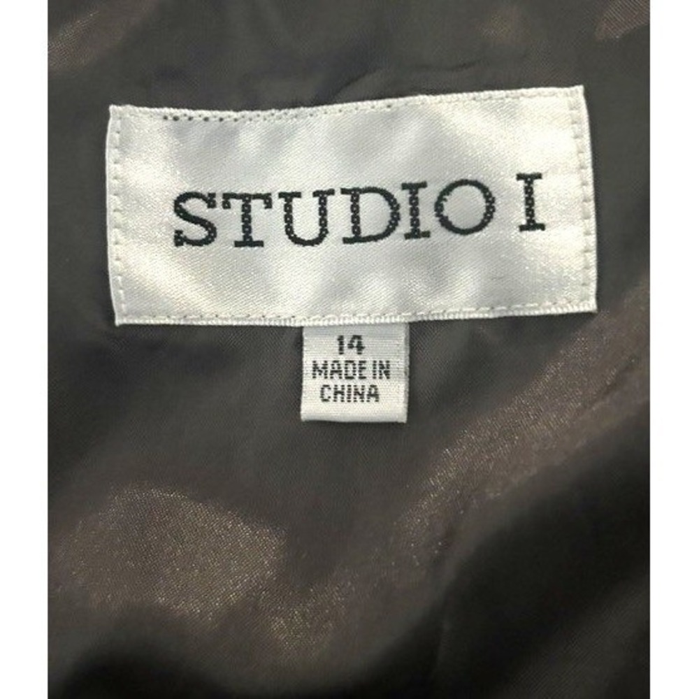 Studio 1 Gray Plaid Cap Sleeve Sheath Dress with Bow Belt Accent Size 8 - Picture 4 of 12